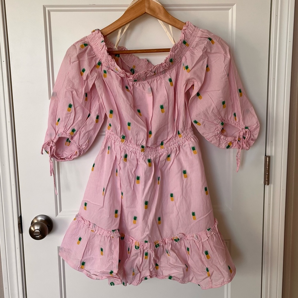 LAST CHANCE - Kate Spade Off-Shoulder Pineapple Dress, size XXS